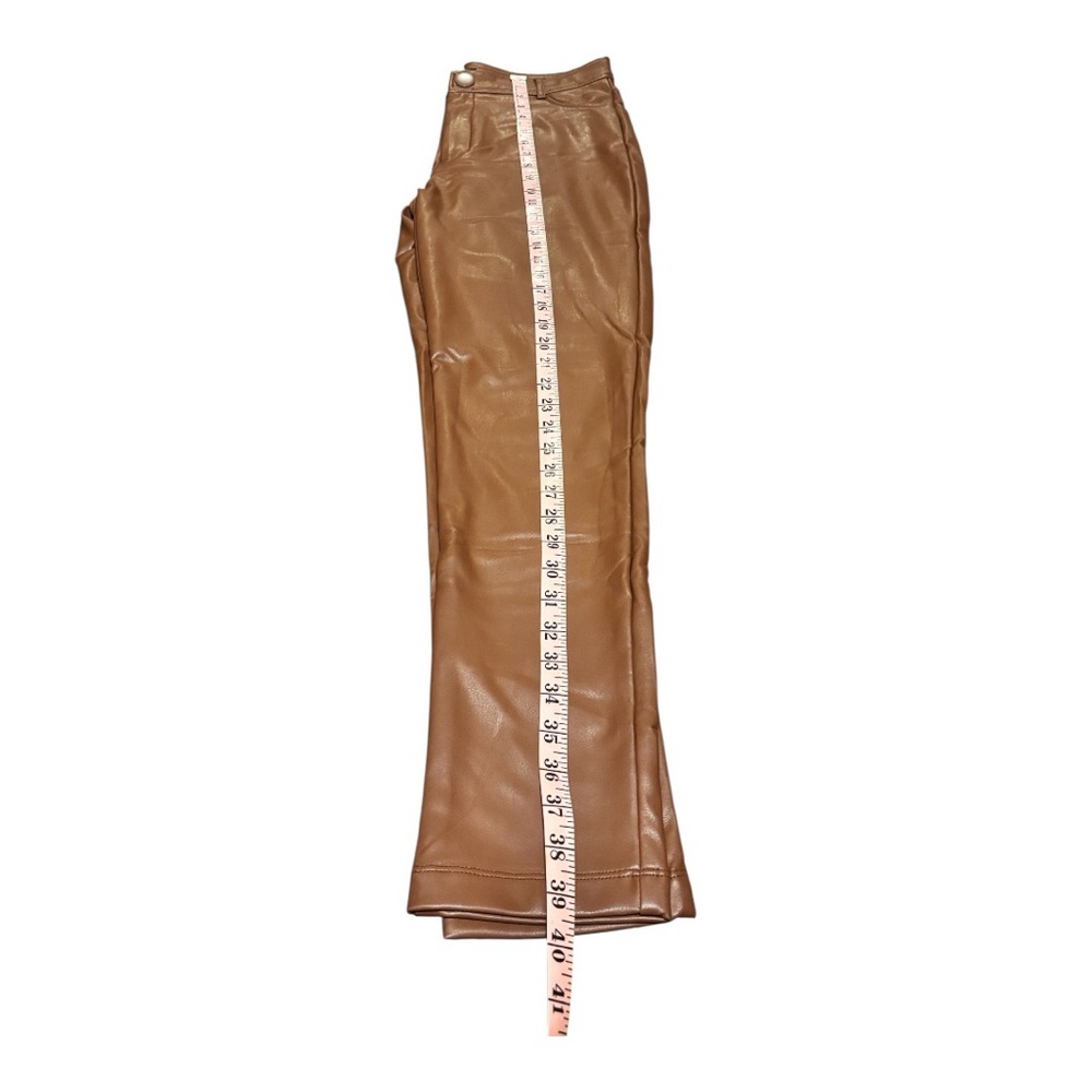 Large Shinestar Chocolate Faux Leather Pants NWT